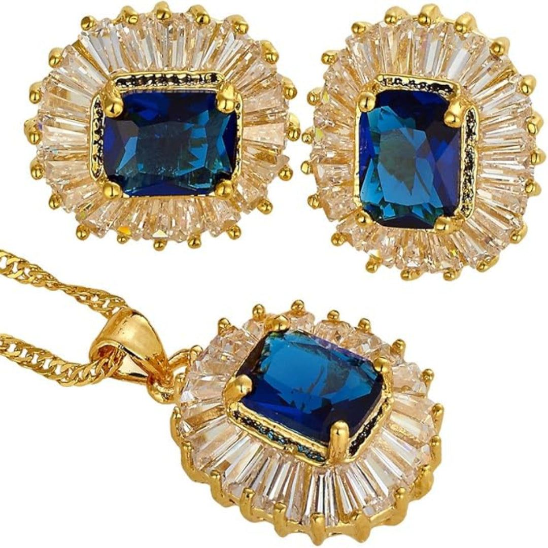 Emerald Gemstones Pendant Set Sahara Basket