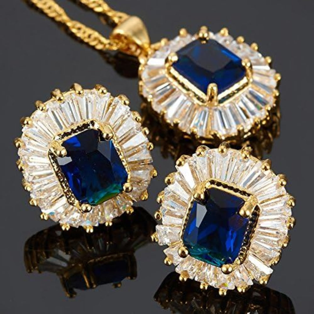 Emerald Gemstones Pendant Set Sahara Basket