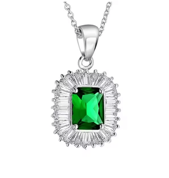 Emerald Gemstones Pendant Set Sahara Basket