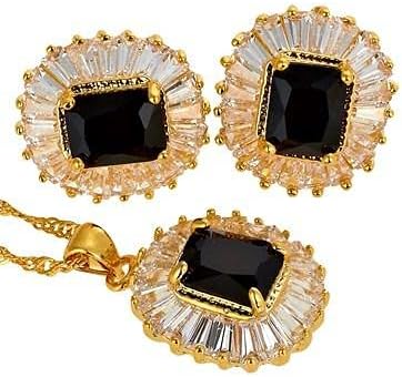 Emerald Gemstones Pendant Set Sahara Basket