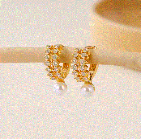 Women's Fashion Pearl Earring Sahara Basket