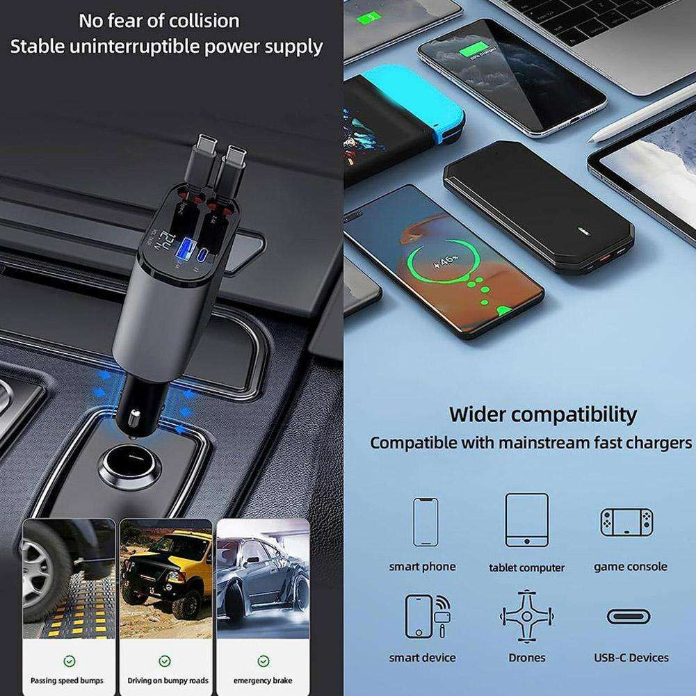 Retractable Car Charger 4 in 1 smart Charger Sahara Basket
