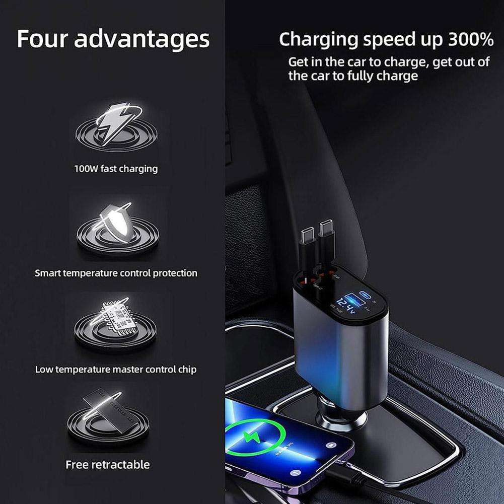 Retractable Car Charger 4 in 1 smart Charger Sahara Basket